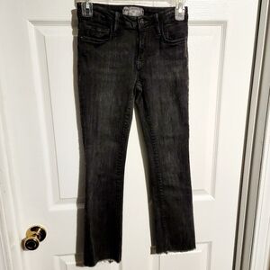 Free People Raw Hem Straight Leg Jeans in Washed Black Women's 24 Everyday EUC